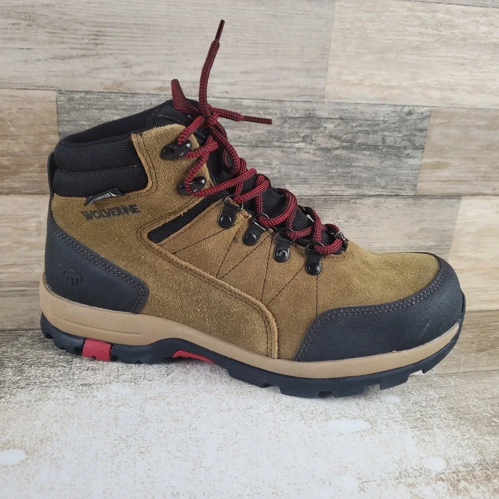 Wolverine Rapid Mid Mens Hiking Boot Sz 11 M Sand Black Suede Waterproof Lace-Up